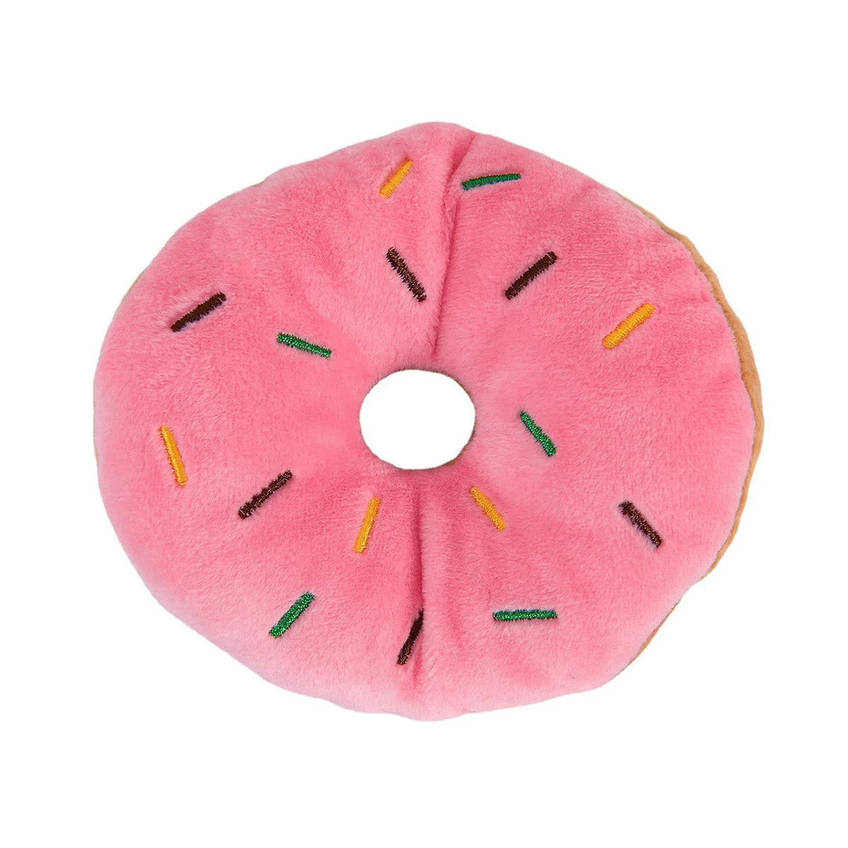 Soft Plush Donut Dog Squeaker Toy – Small & Medium Dogs Dog Squeaker Toy Babs Pink