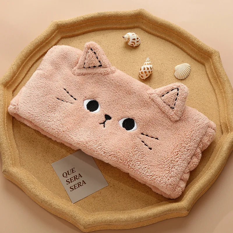 Cute Plush Wide Headband for Women – Makeup & Skincare Plush Hair Headband Babs Pink