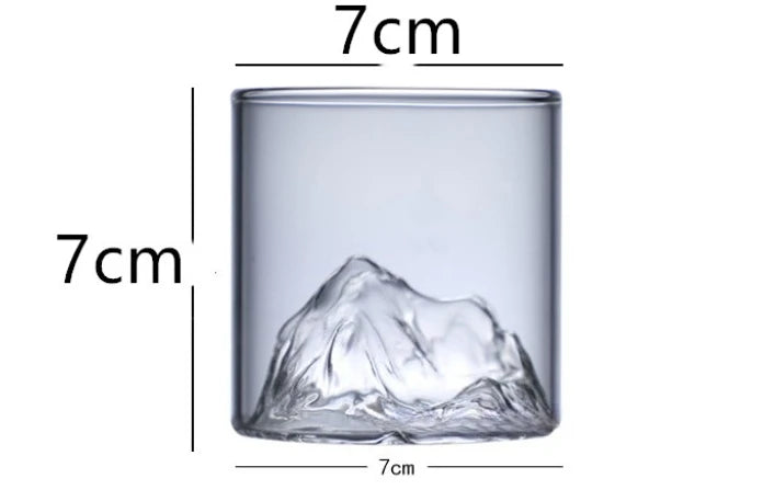 Mountain Range Whiskey Glass – 3D Borosilicate Drinkware Whiskey Glass Babs