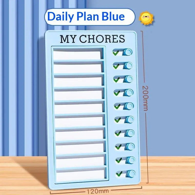 Sliding Chore Chart & To-Do Memo Sheets for Kids & Adults Chore Chart Planner Babs blue