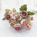 Artificial Silk Rose Peony Bouquet – Wedding & Home Décor Artificial Flower Bouquet Babs color 2 1pc