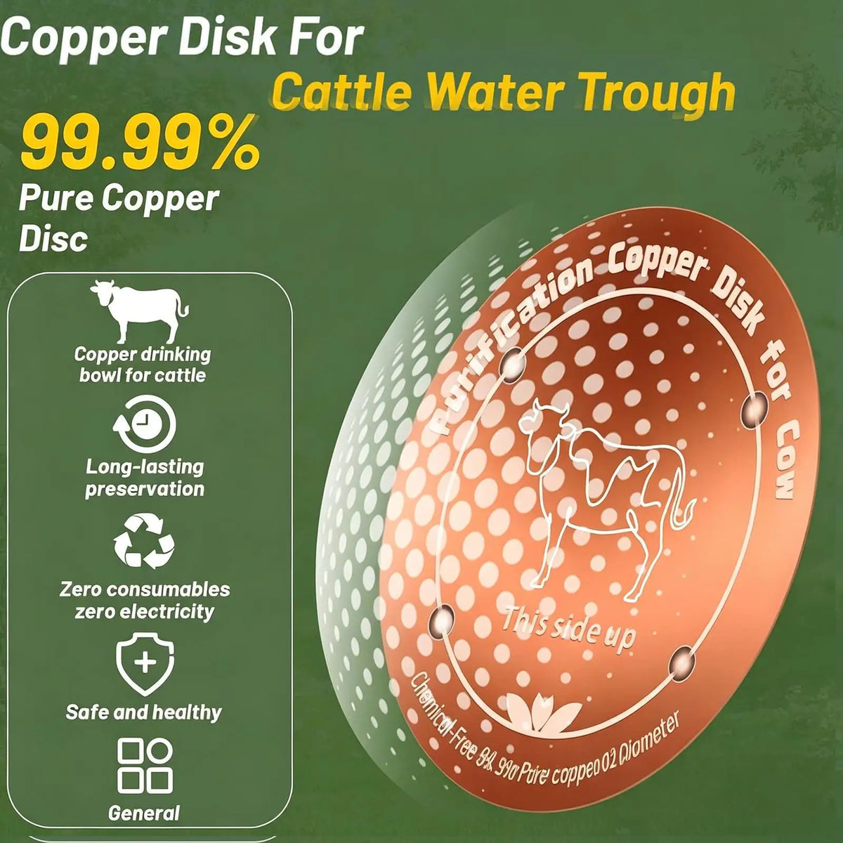 Copper Bird Bath Purifier Disc | Outdoor Water Cleaner Bird Bath Purifier Babs