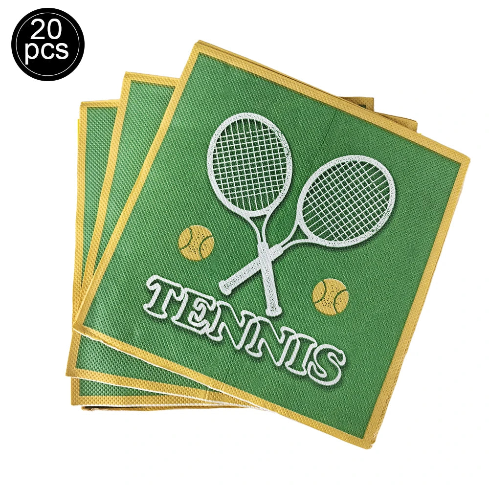 Tennis Party Balloon Kit – 18" Tennis & Racket Foil Balloons Party Balloon Kit Babs Napkins As picture show