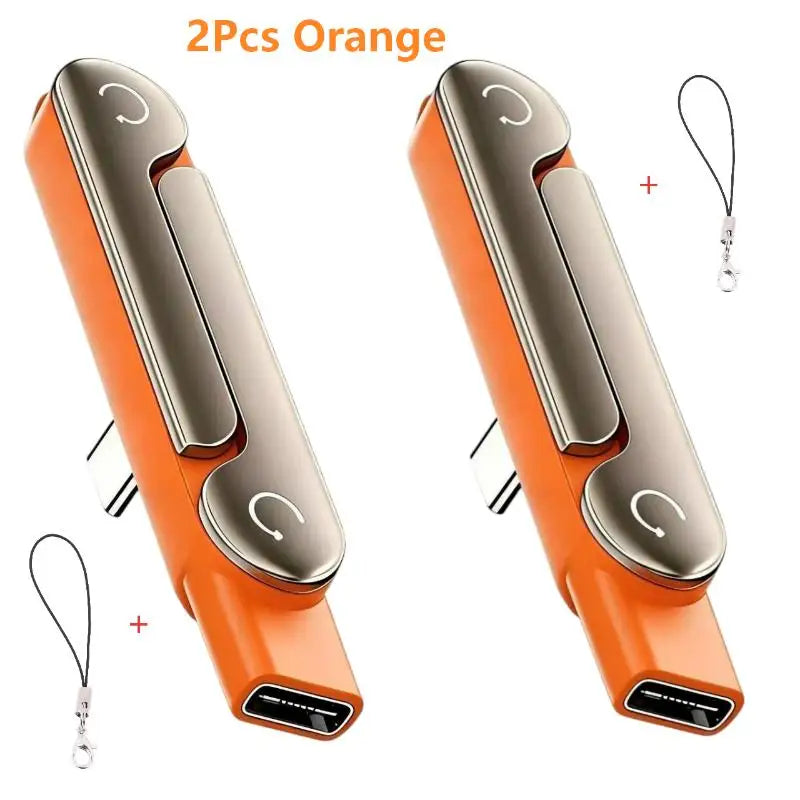 240W USB-C Fast Charging Adapter with Foldable Phone Stand USB-C Charging Adapter Babs 2Pcs orange