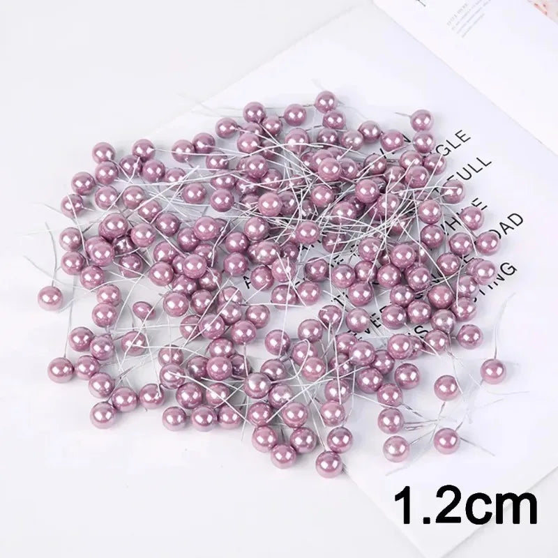 50/100Pcs Artificial Berry Christmas Ornaments – DIY Wreath Décor Christmas Ornaments Babs 1.2CM Purple 50Pcs