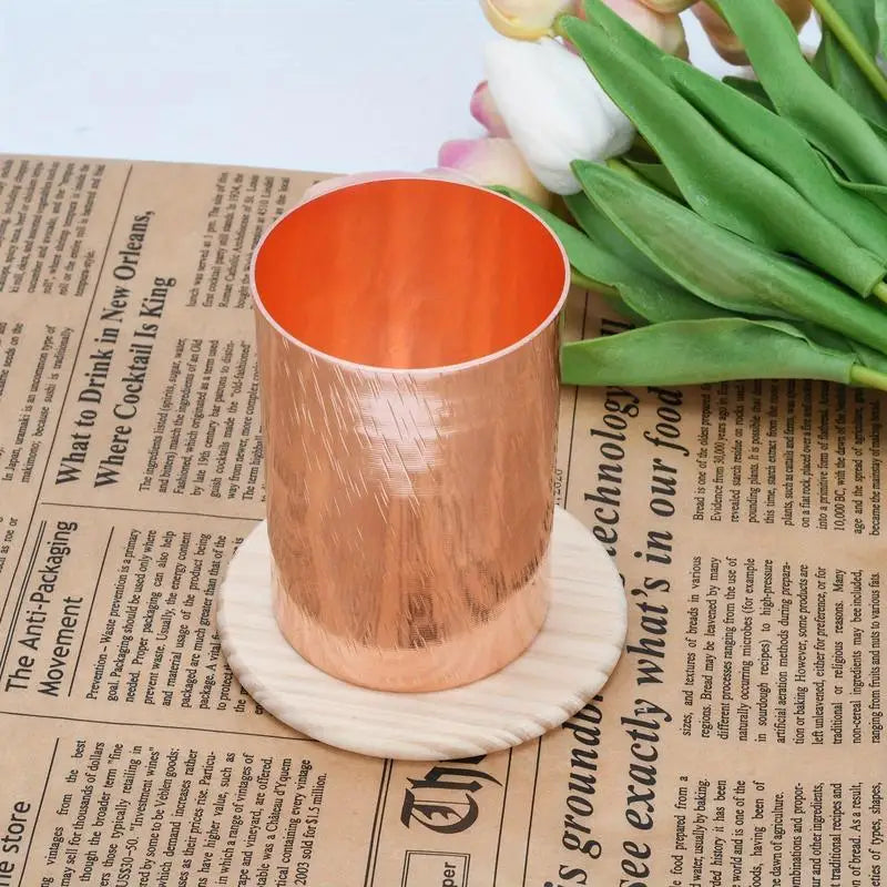 Handmade Copper Mug 260ml – Diagonal Cut Pattern Cup Copper Drinkware Mug Babs
