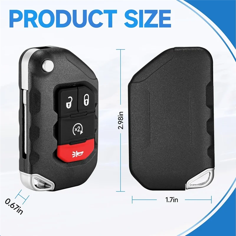 Smart Key Fob for Jeep Wrangler 2018-2024 & Gladiator Smart Key Fob Babs