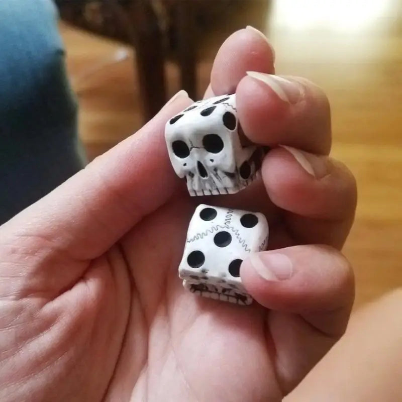 5-Pack White Skull Dice – Halloween Party & Spooky Game Set Novelty Dice Set Babs