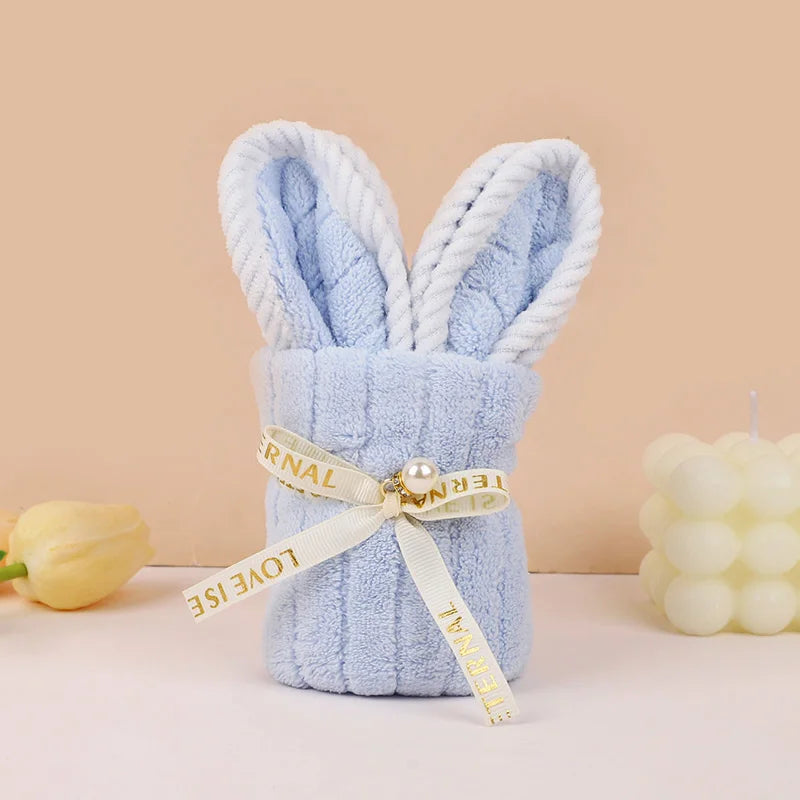 5-Pack Cute Rabbit Cotton Towels | Easter & Party Gift Favors Novelty Gift Towels Babs Blue 5Pcs