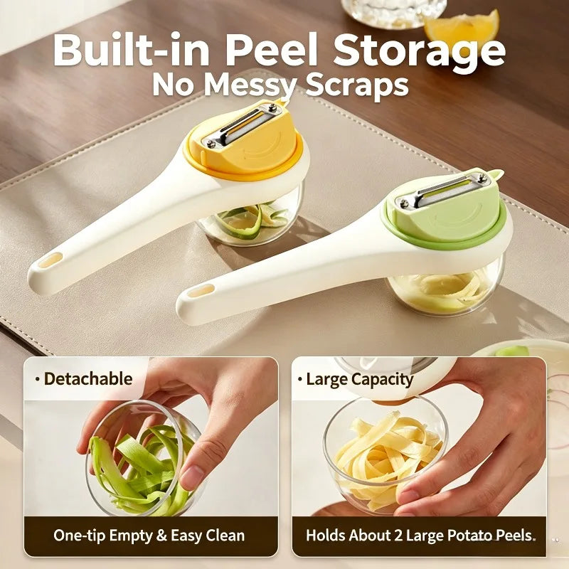 Rotatable Vegetable Peeler with Peel Storage Box | Kitchen Tool Vegetable Peeler Babs