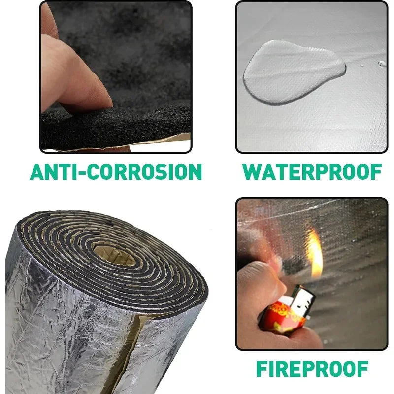 Car Heat & Sound Insulation Mat – Aluminum Foil PE Foam Roll Car Insulation Mat Babs
