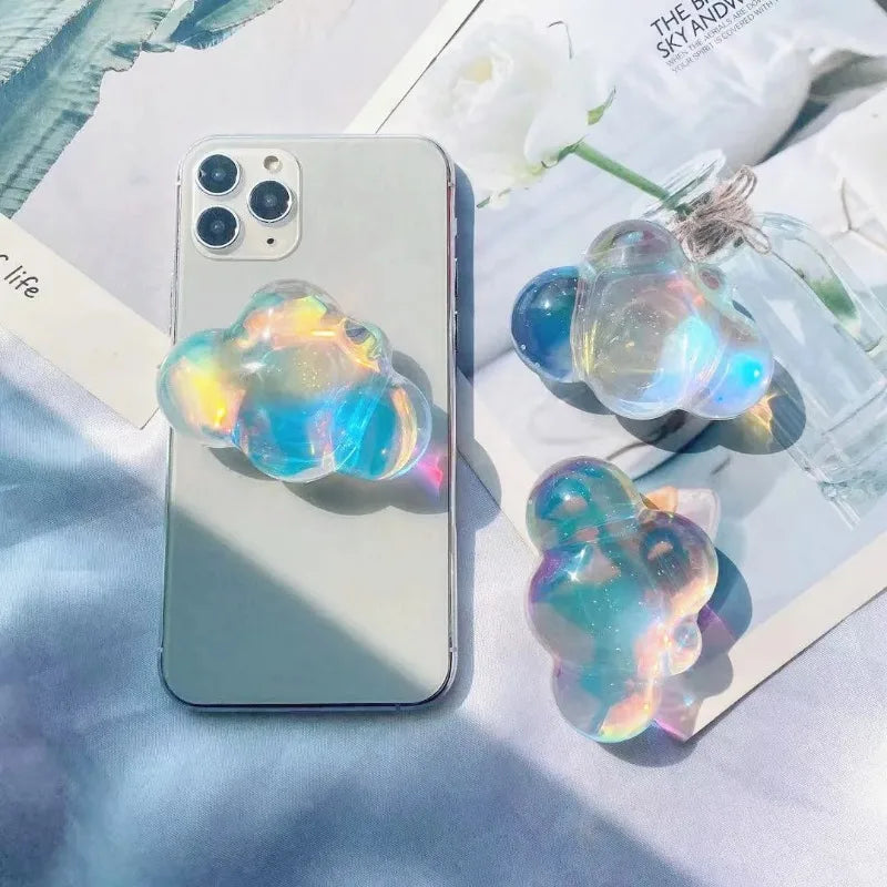 3D Laser Cloud Foldable Phone Finger Grip Holder | Korean Style Phone Finger Grip Babs