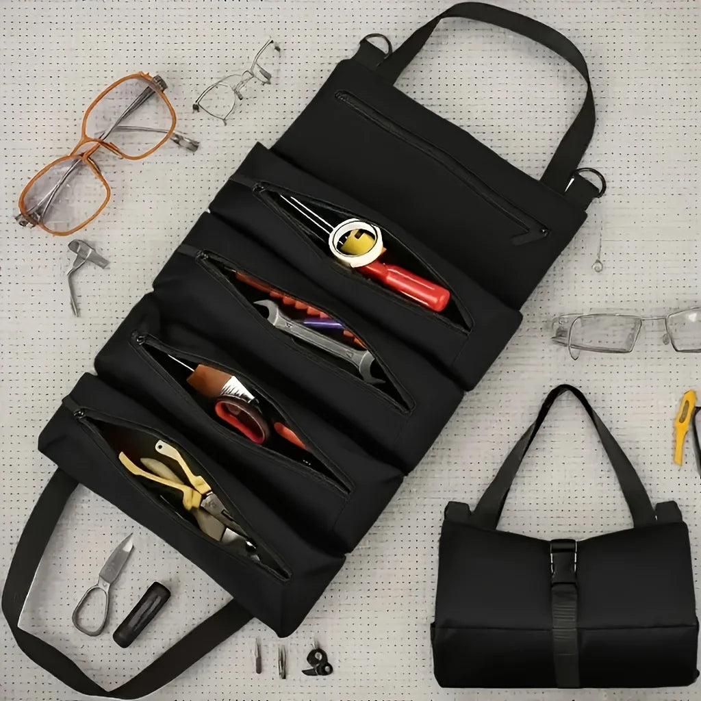 Roll Up Tool Bag | Multi-Pocket Organizer & Shoulder Strap Roll Up Tool Bag Babs