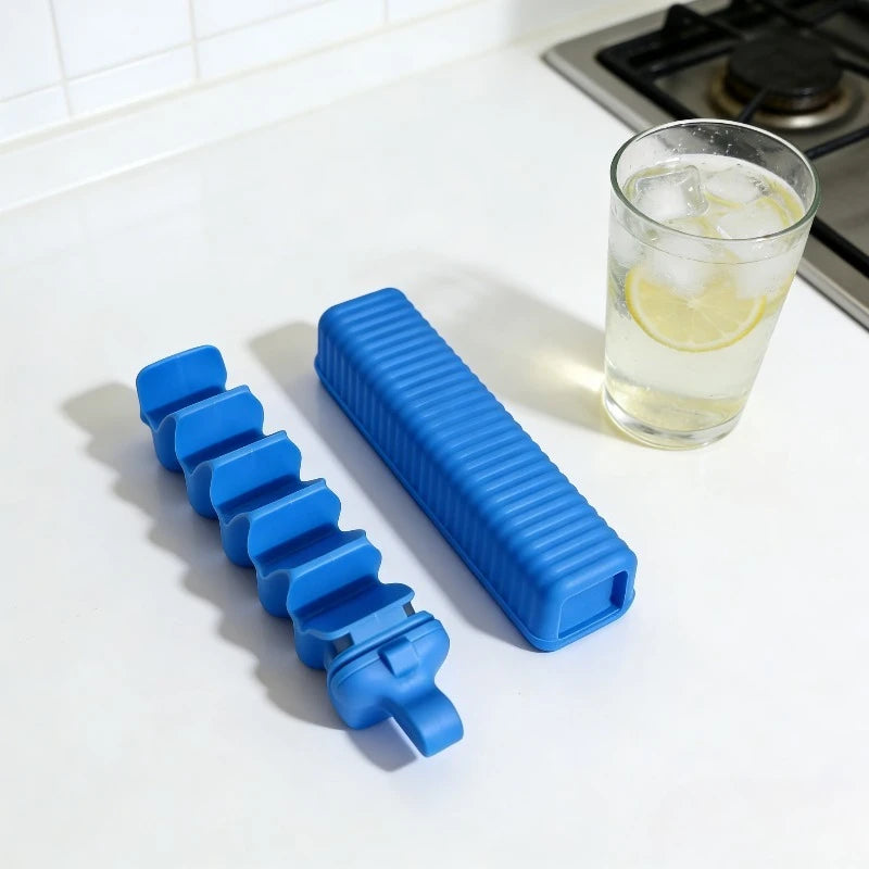 Household Ice Cube Maker Press Tray – Pull-Out Freezer Mold Ice Cube Tray Babs