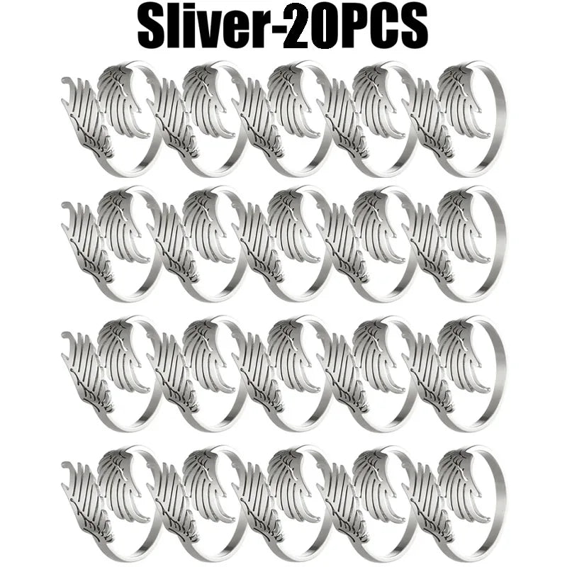 Geometric Wing Open Ring – Stainless Steel Unisex Fashion Fashion Ring Babs Sliver 20PCS