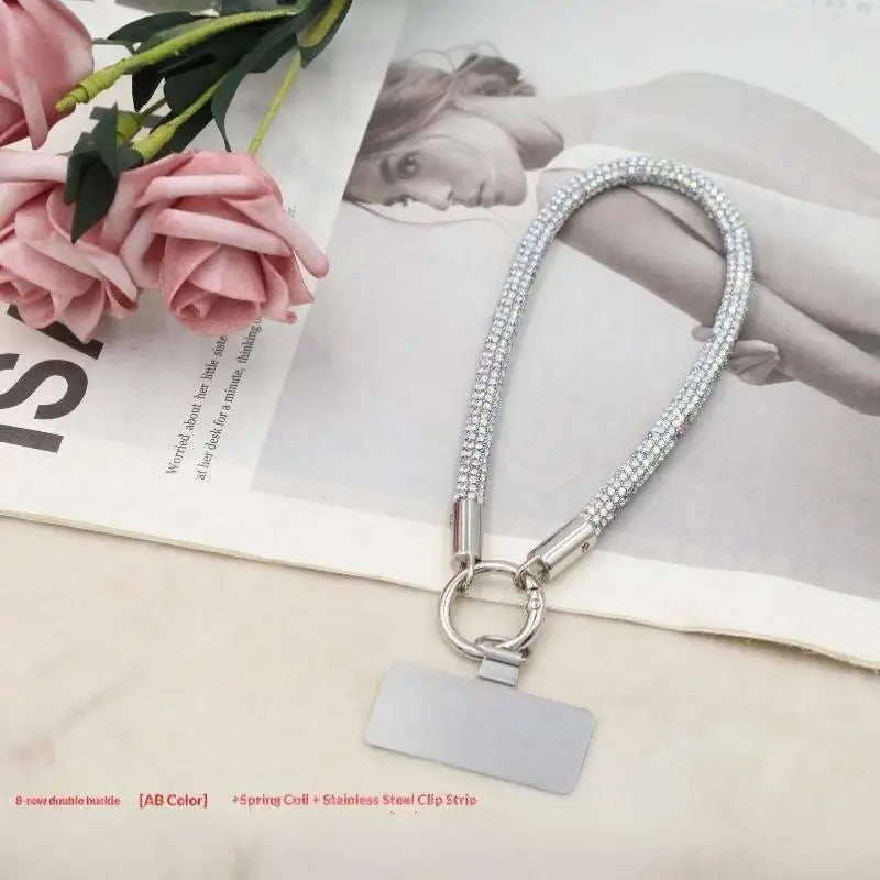 Glitter Rhinestone Phone Wrist Strap – Universal Anti-Lost Lanyard Phone Wrist Strap Babs A9