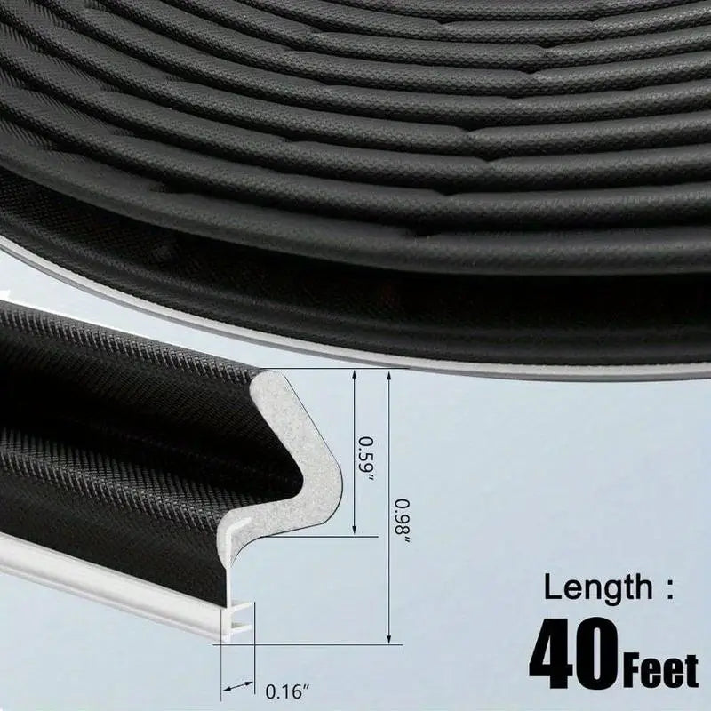 40 Ft V-Shaped Weather Stripping – Door & Window Seal Strip Weather Stripping Seal Babs