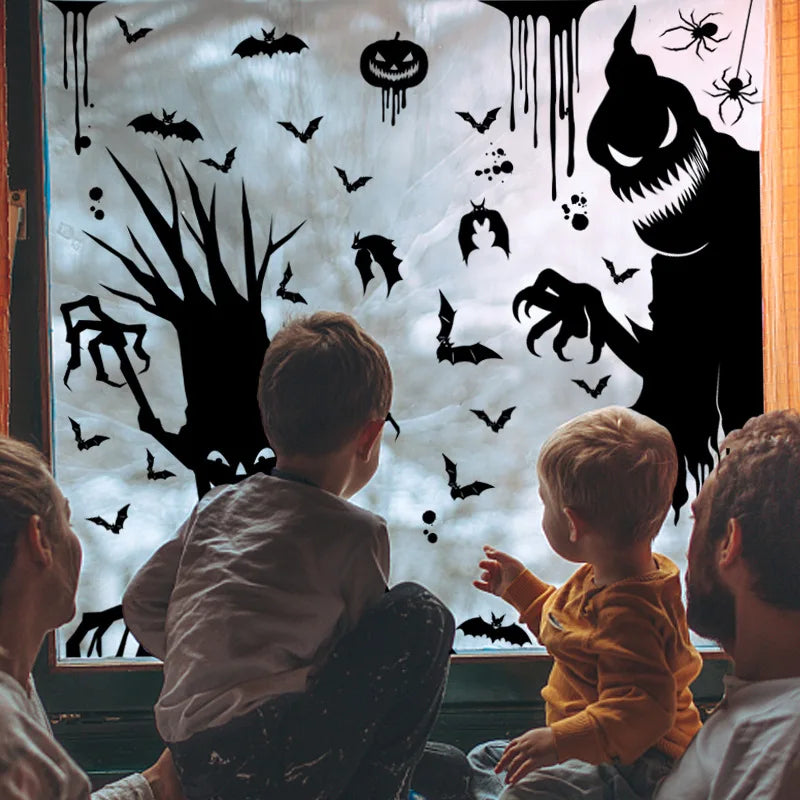 Halloween Removable Wall & Window Stickers – Bat Ghost Pumpkin Halloween Wall Stickers Babs