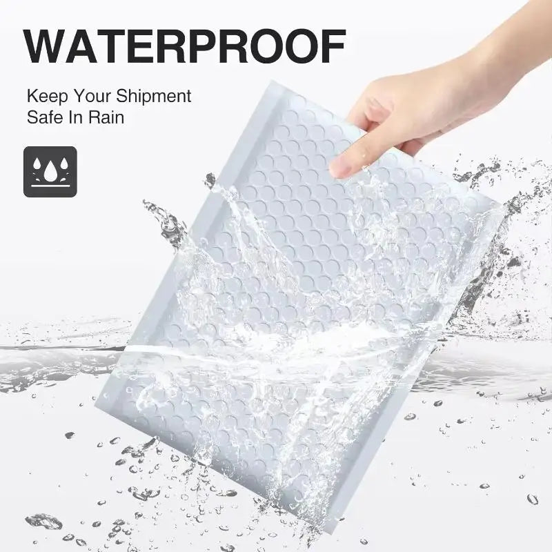 10-Pack White Self-Sealing Bubble Mailers | Waterproof Shipping Bags Bubble Mailers Babs