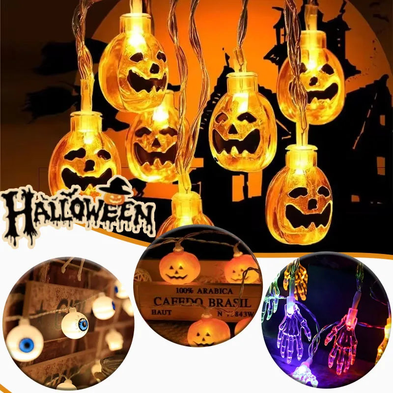 Halloween LED Pumpkin Bat String Lights – Party & Home Decor Halloween String Lights Babs