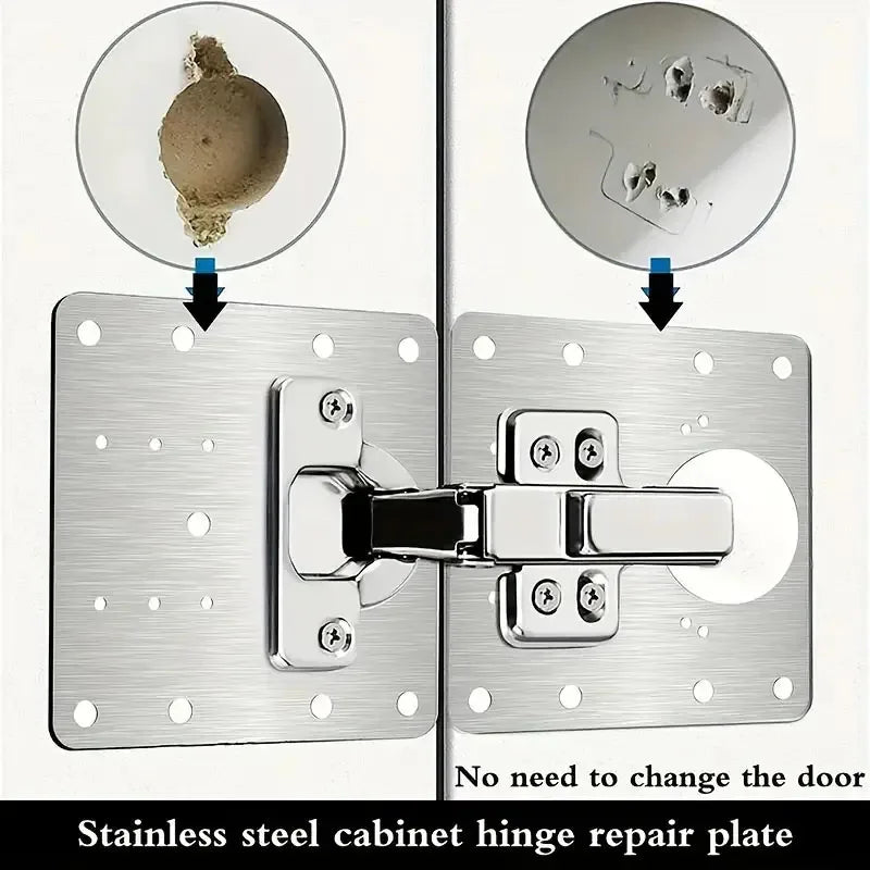 Stainless Steel Cabinet Door Hinge Repair Plate Kit & Screws Hinge Repair Kit Babs