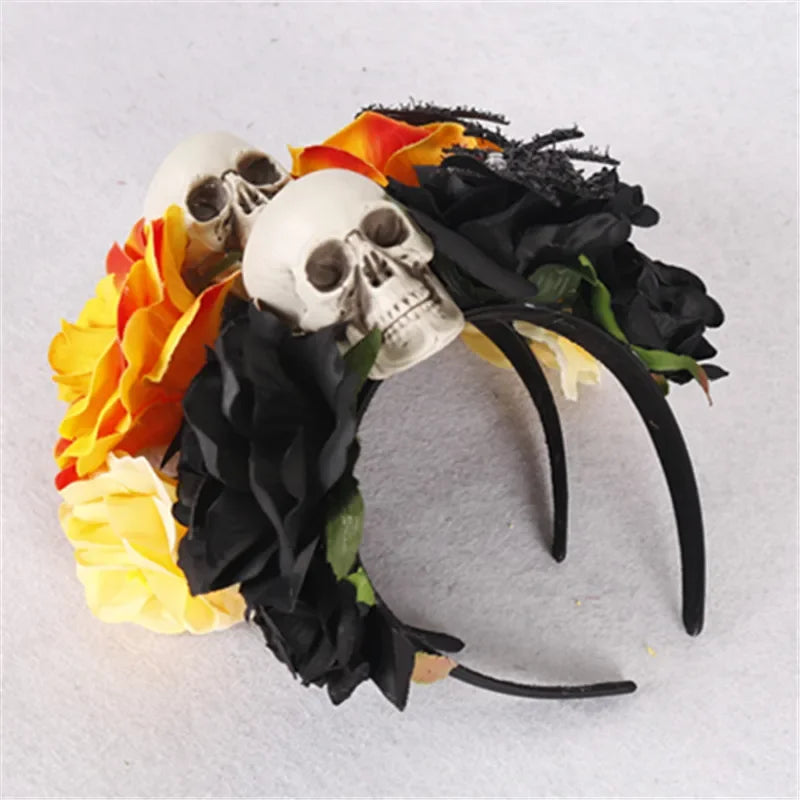 Halloween Rose Skull Headband – Costume Party Hair Hoop Costume Headband Babs