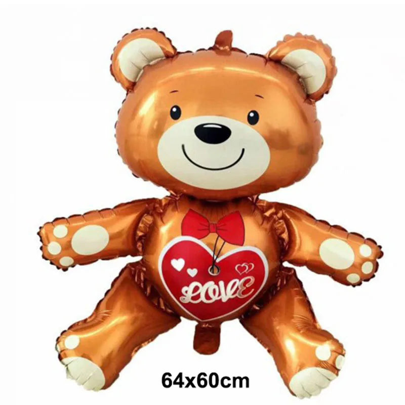 35-Inch Little Bear Foil Balloon – Baby Shower & Party Decor Foil Party Balloon Babs ROSE RED As picture show