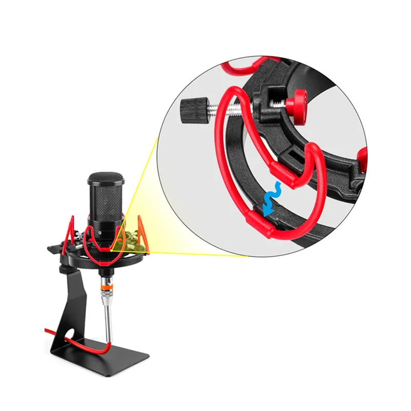 Universal Microphone Shock Mount 18–57mm Adjustable 2-Pack Microphone Shock Mount Babs BlackRed NONE