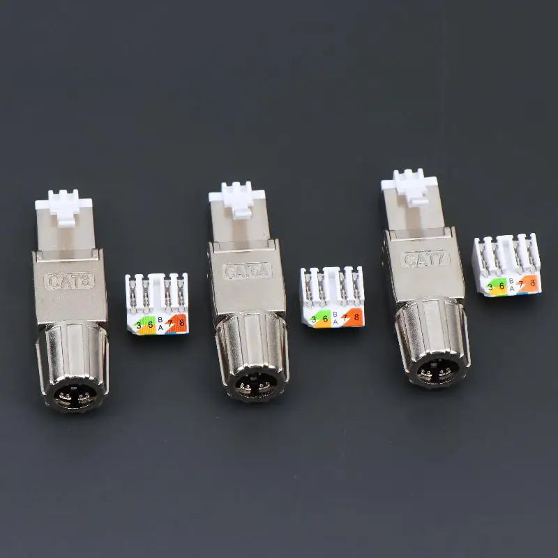 Tool-Free RJ45 Shielded Connector Zinc Alloy CAT5E Ethernet Network Connector Babs
