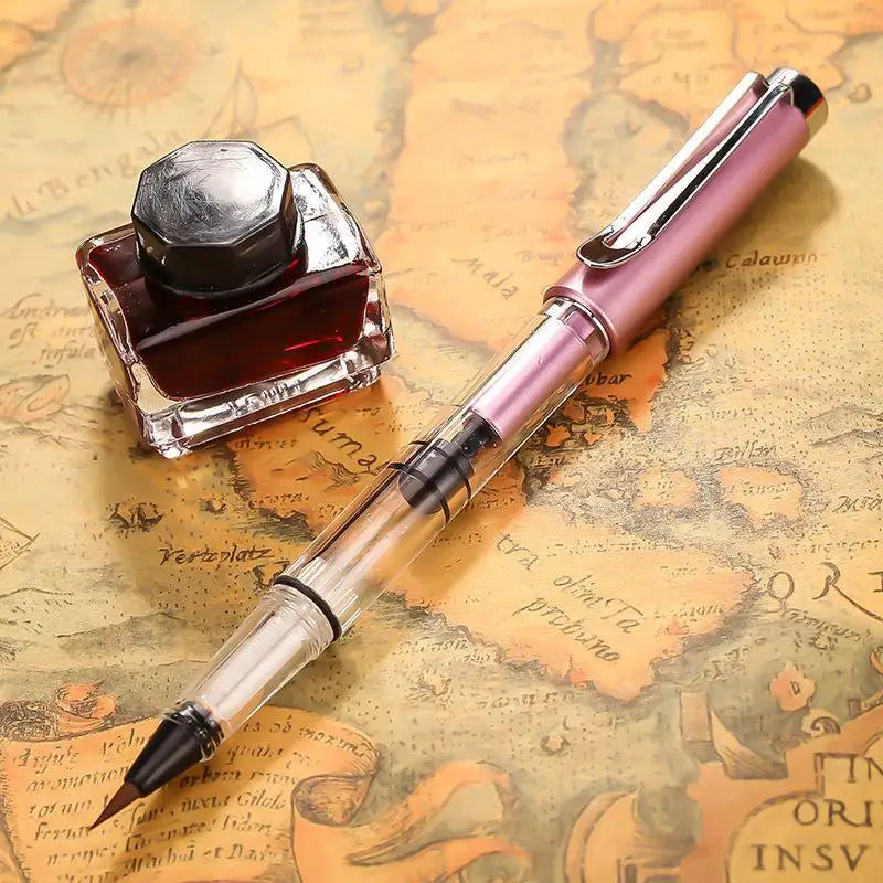 Refillable Piston Calligraphy Brush Pen – Nylon Tip, 8 Colors Calligraphy Brush Pen Babs A5