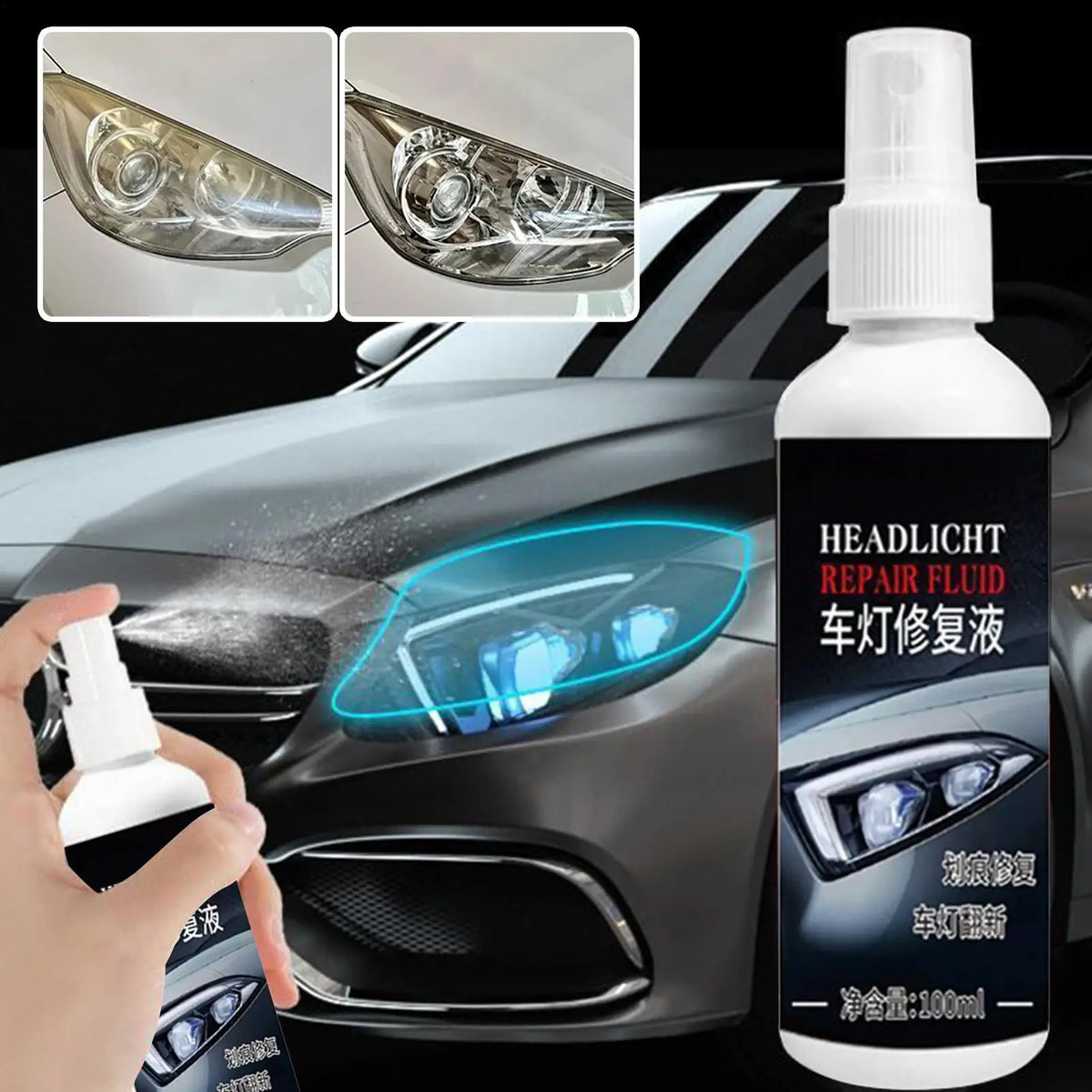Car Headlight Restoration Fluid – Scratch Remover & UV Polish Headlight Restoration Fluid Babs