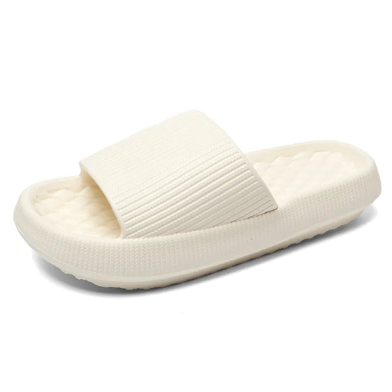 Women's EVA Cloud Slide Slippers – 4CM Thick Non-Slip Sole Indoor Slide Slippers Babs WHITE 44-45