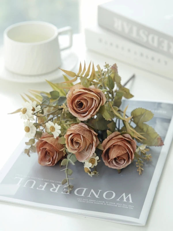 Silk Rose Artificial Flowers for Wedding, Home & Table Décor Artificial Silk Flowers Babs color 5 1 pc