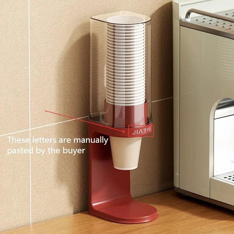 Pull-Type Cup Dispenser for Water Cooler & Bathroom | PC Plastic Cup Dispenser Babs L-Red-B