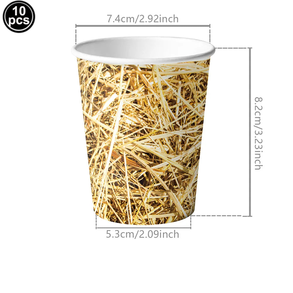 Western Cowboy Party Boxes – Hay Bale & Wine Barrel Decor Props