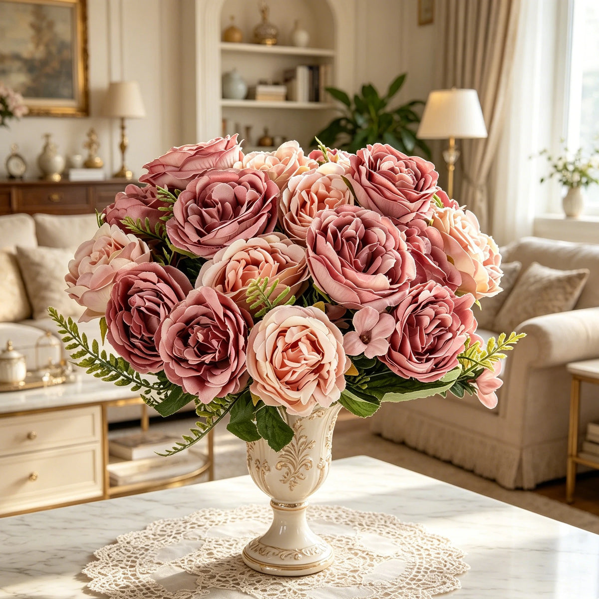 Artificial Silk Peony Bouquet – Wedding & Home Décor Flower Artificial Flower Bouquet Babs