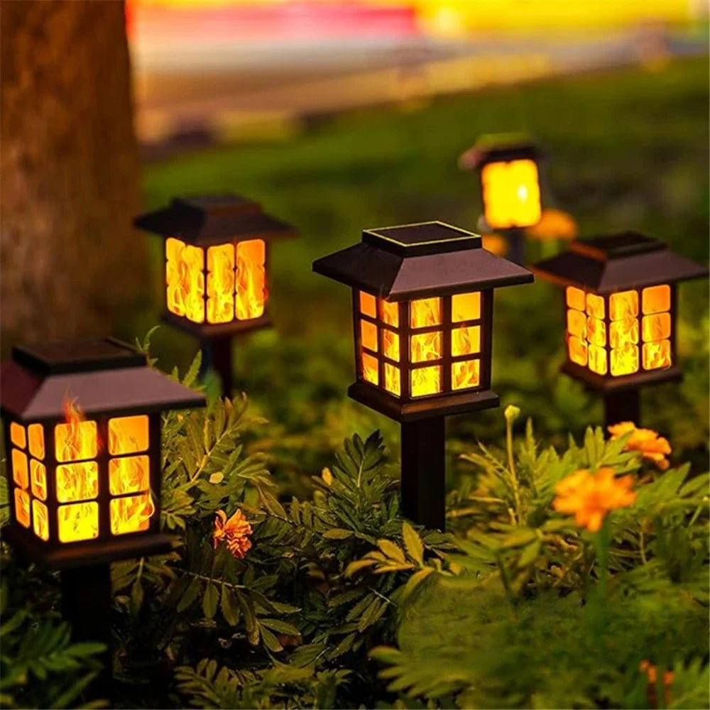 Solar Flame Torch Lights 10 LED Flickering Outdoor Garden Lamp Solar Garden Torch Babs