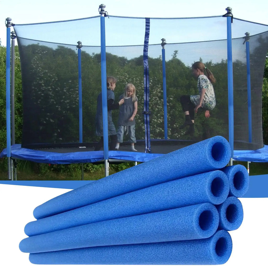 6-Pack Trampoline Pole Foam Sleeves 88cm | Black & Blue Trampoline Pole Covers Babs