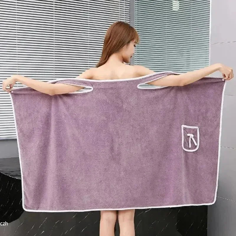 Women's Wearable Bath Towel Wrap – Fast Drying Spa Robe 135×80cm Wearable Bath Towel Babs