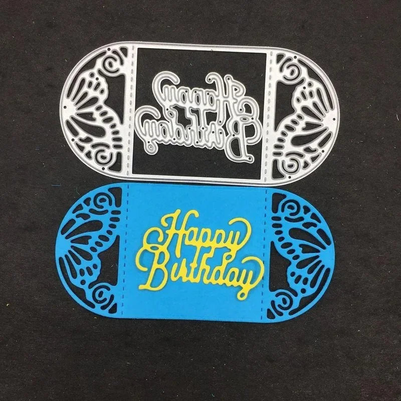 Happy Birthday Metal Cutting Die Stencil – DIY Card Making Metal Cutting Die Babs