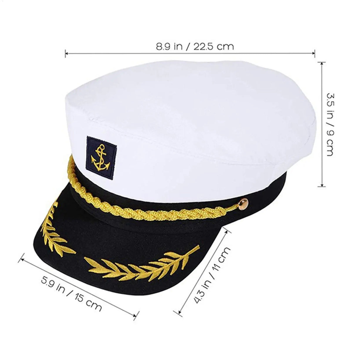 Sailor Captain Hat – Adjustable Yacht Cap Adults & Kids Costume Captain Hat Babs