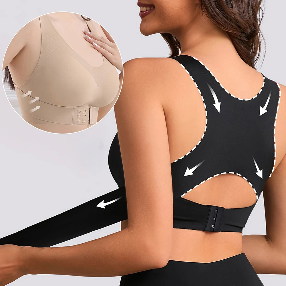 Seamless Wireless Push-Up Bralette | Cross Back Full Coverage Bra Wireless Bralette Babs