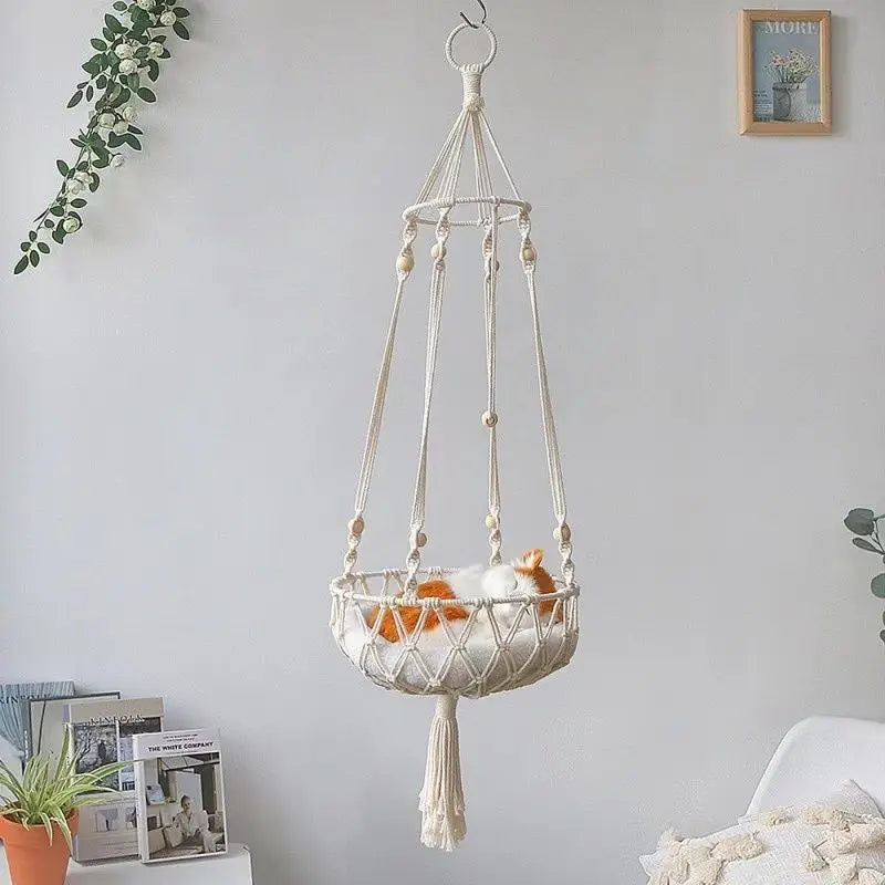Hand-Woven Cotton Rope Cat Nest – Breathable Indoor Cat Bed Cat Bed Babs