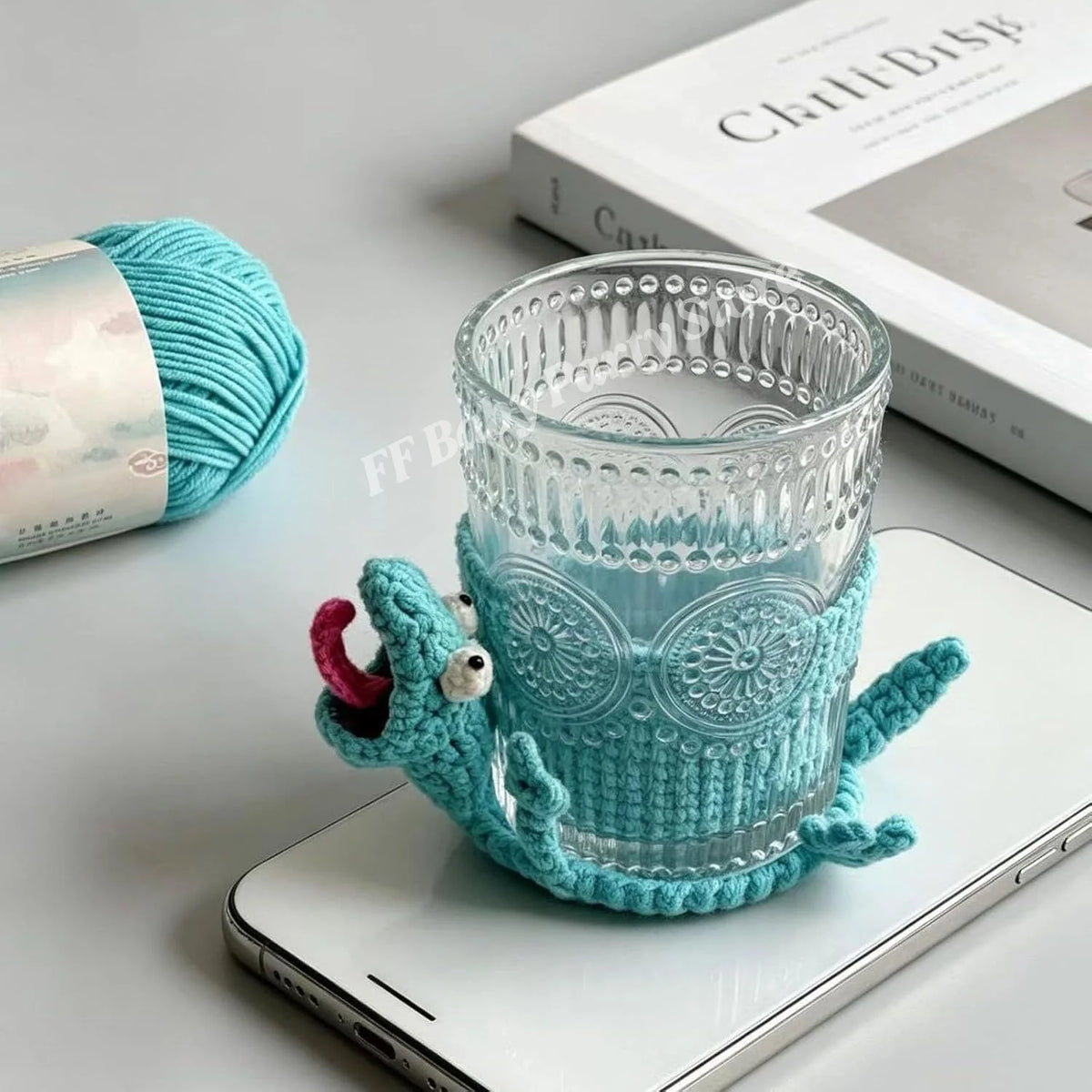 Handmade 3D Crochet Lizard Coaster – Cute Animal Cup Mat Crochet Animal Coaster Babs B