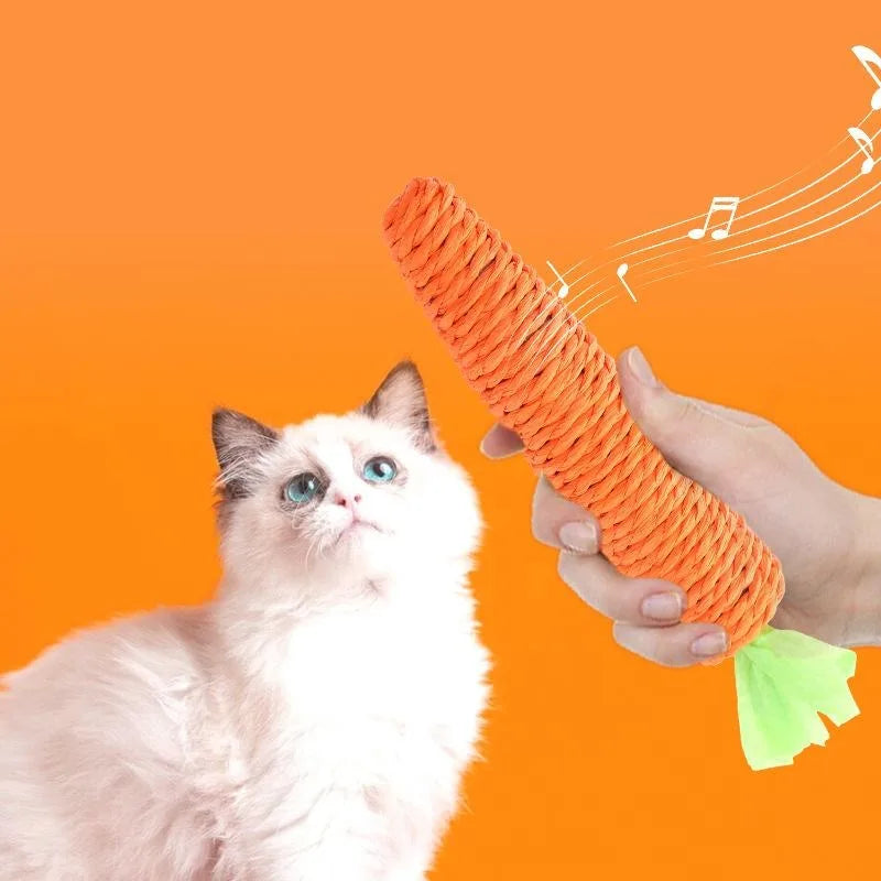 2-Pack Carrot Paper Rope Chew Toy for Cats & Kittens Cat Chew Toy Babs