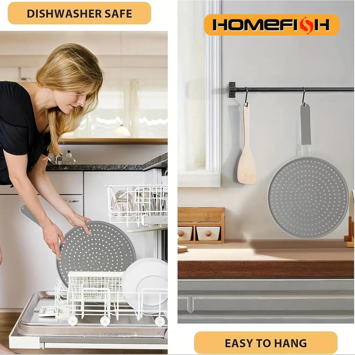 Silicone Splatter Screen with Handle – Heat-Resistant Pan Lid Splatter Screen Babs