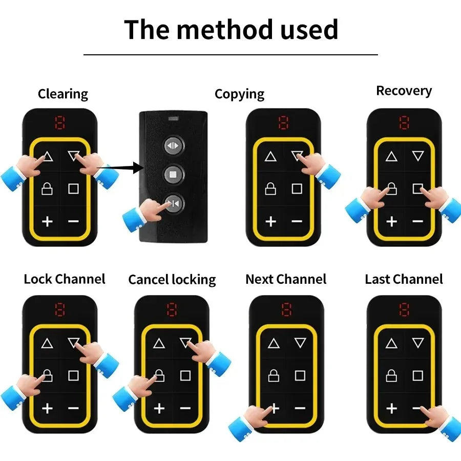 Universal 8-Channel Garage Remote Duplicator 300–915MHz Remote Control Duplicator Babs