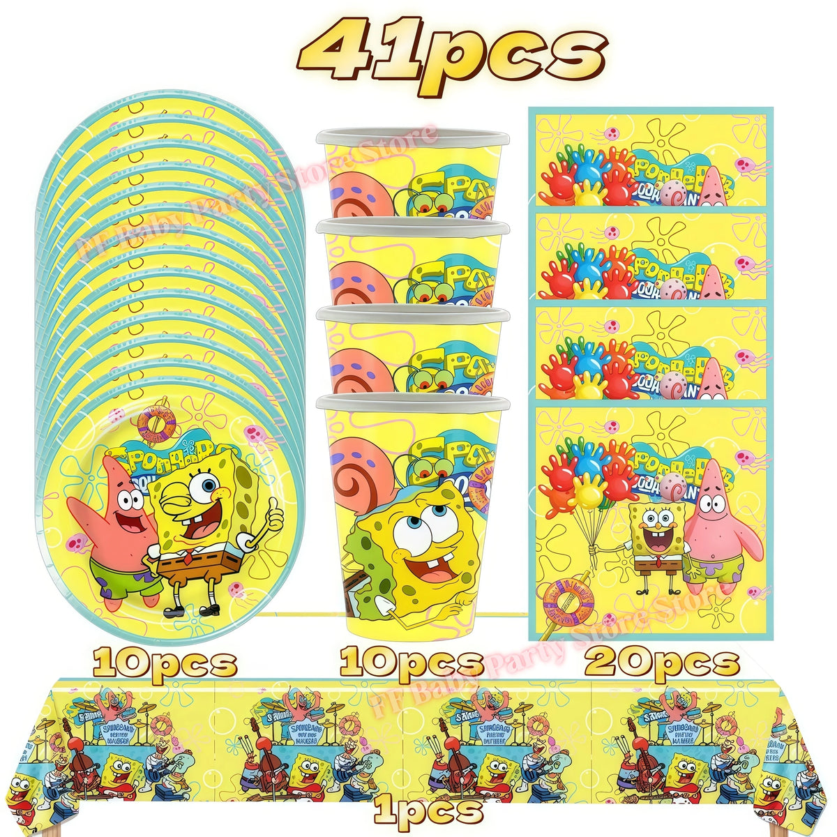 Cartoon Kids Birthday Party Decoration Set – Balloons, Backdrop & More Kids Party Decoration Set Babs 41pcs