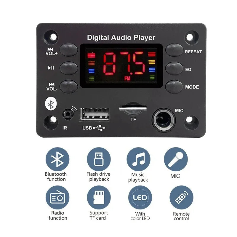 KEBIDUMEI Bluetooth 5.0 MP3 Decoder Board | USB TF FM Radio MP3 Decoder Board Babs