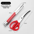 Stainless Steel BBQ Scissors & Tongs Set | Korean Grill BBQ Grill Tool Set Babs Red